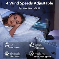 Eary Portable Magnetic Fan With 1200mAh Battery Usb Rechargeable 180 Adjustable 4 Speed Wind Personal Ultra-thin Air Cooling Fan 5