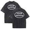Customized T-shirt With Your Logo Hip-hop Street Men's 100% Pure Cotton Loose Fit Distressed Printed Embroidery Personalized Top 1