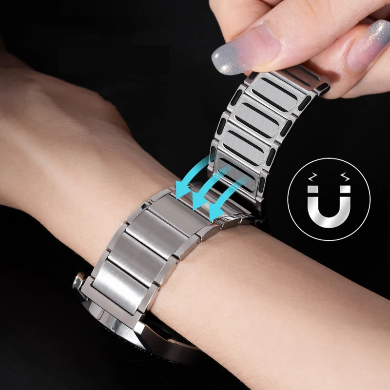 22mm Metal Magnetic Strap for Samsung Watch 3/Gear S3/Huawei Watch 3/4/GT2 Stainless Steel Titanium Bracelet Amazfit GTR 3 Band