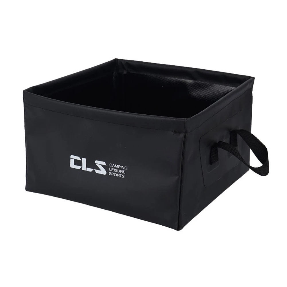 Camping Water Bucket Collapsible Bucket Camping Fishing Heavy Duty 500D PVC Lightweight Portable Tear-Resistant