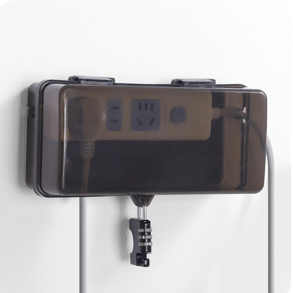 Waterproof Electrical Connection Box Lockable Weatherproof Cable Management Box Rain-Proof Plug Box Protect Outlet Plug Socket