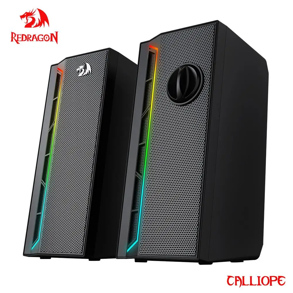 REDRAGON Calliope GS580 3.5 milímetros aux 2.0 stereo surround música RGB  barra de som para computador