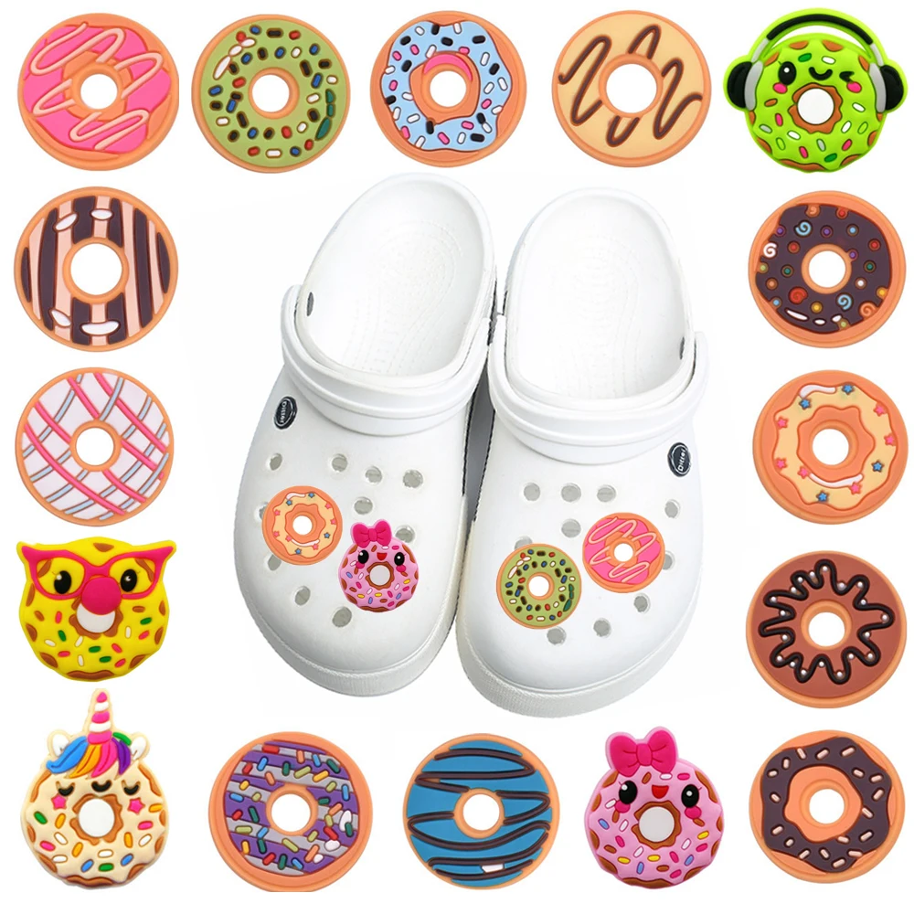 

1pcs Cute Donut Croc Charms Accessories for Girls Children Clogs Charms Fit Decoration Jeans JIBZ for Xmas Pins for Croc Gifts