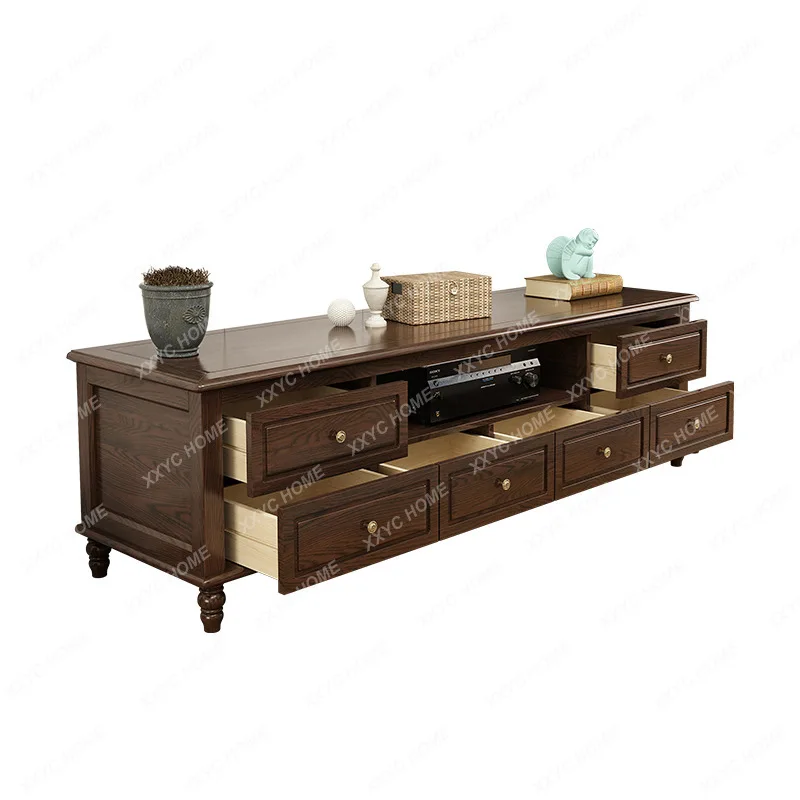 

Coffee Table TV Cabinet Solid Wood Modern Minimalist Living Room Combination Film and Television Cabinet Floor Cabinet
