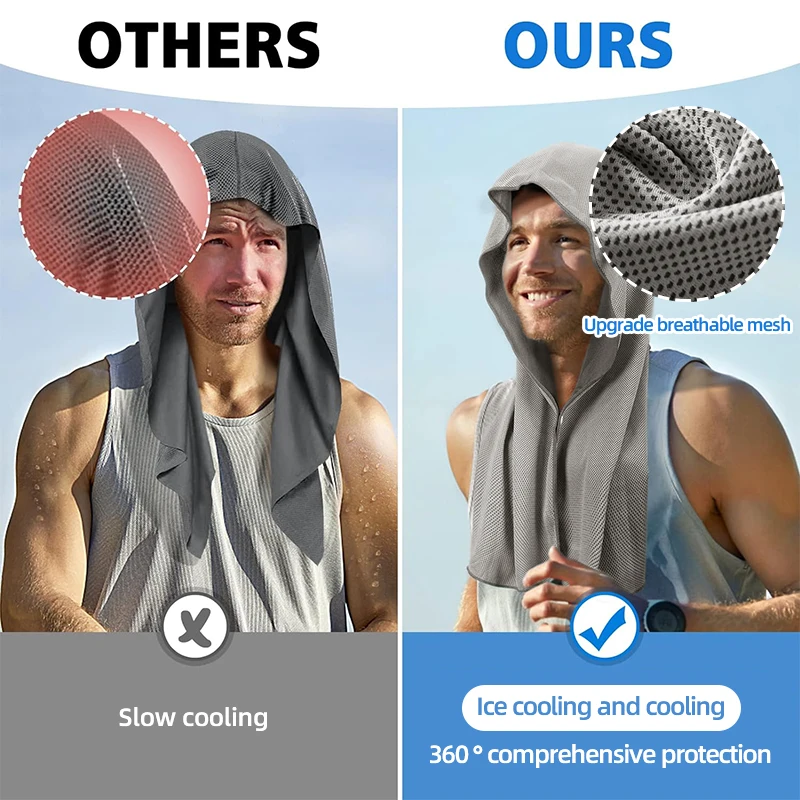 Cooling Hoodie Towel- Hood Towel, Evaporative Cool Technology, Cools...