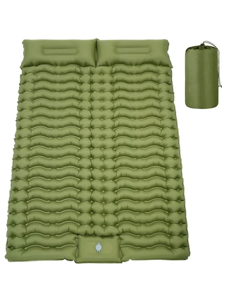 2인용 자동 팽창 캠핑 매트, 더블 사이즈 슬리핑 패드, 내장 풋 펌프, 1.4x2m, 두께 10cm