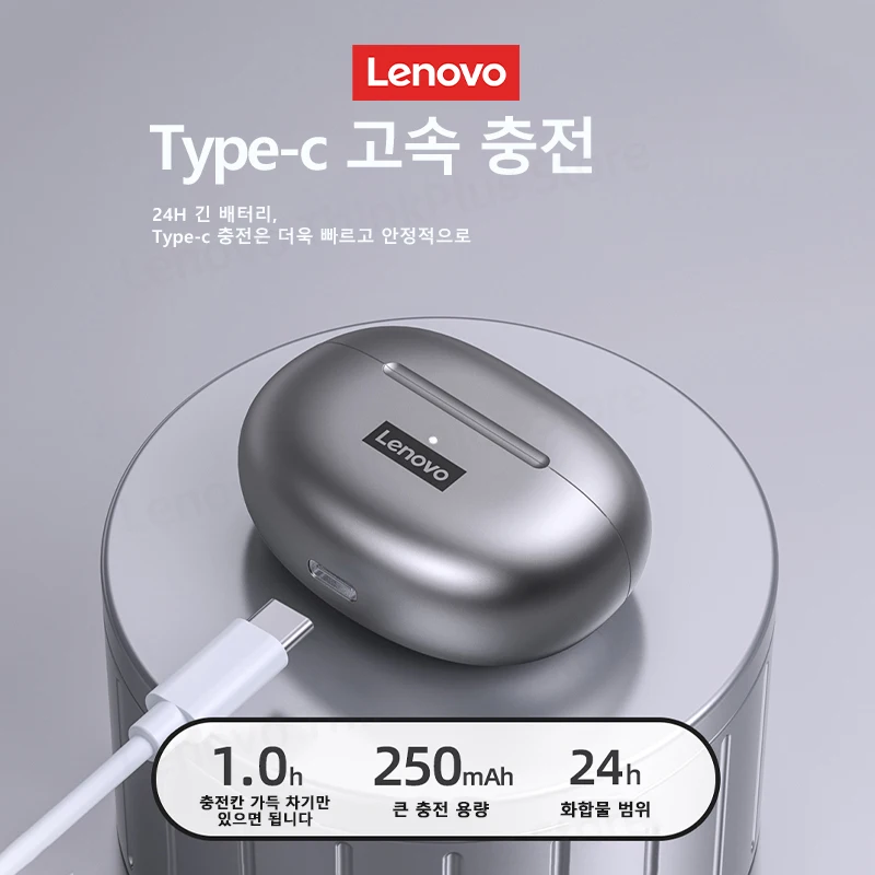100% 오리지널 Lenovo LP5 무선 블루투스 이어 버드 HiFi 음악 이어폰 (마이크 헤드폰 포함) 스포츠 방수 헤드셋 2021New