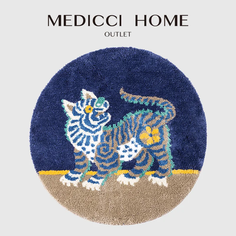

Medicci Home Awe Inspiring Tiger Rugs Hand Turfted Floor Carpet Non-Slip Soft Microfiber Sofa Bedside Mat Imaginative Home Decor