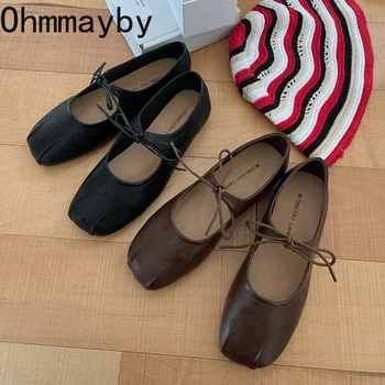 2026 Designer Spring Women Ballet Flats Casual Shallow Butterfly-knot Shoes Soft Sole Women's Elegant Leather Dress Shoes 1