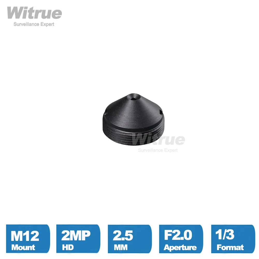 Objectif de vidéosurveillance HD 2.5mm M12*0.5 avec grand angle 110°, posé sur une surface réfléchissante