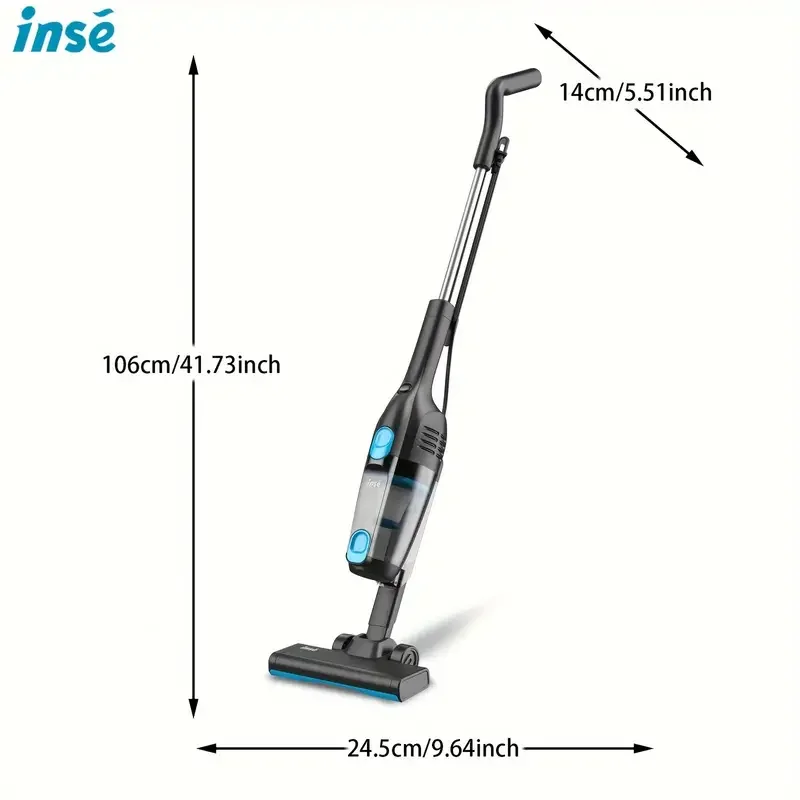 INSE R6 Corded Ultra-Lightweight Bagless Upright Vacuum, 15KPa Suction with 600W Motor,for Home Hard/Floor Carpet/Pet Hair/Car 2