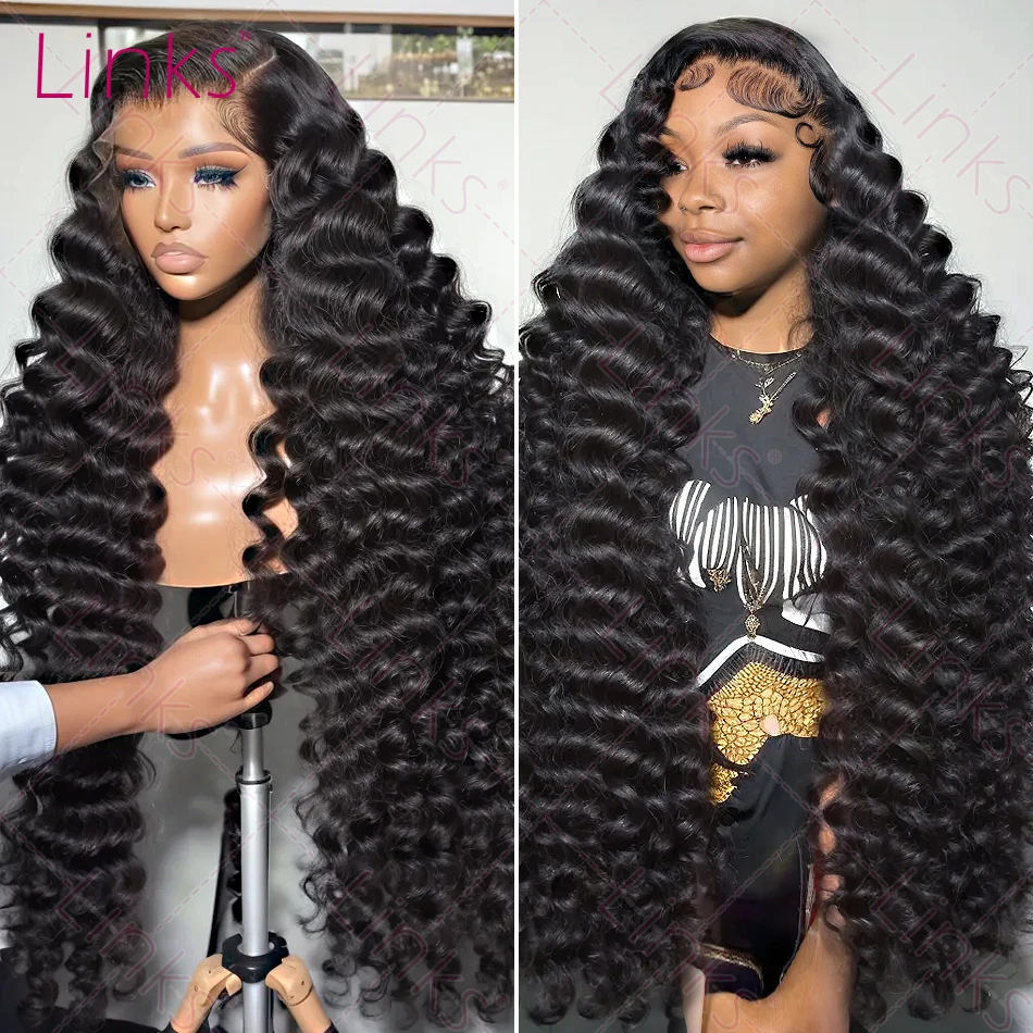 Loose Nature Deep Wave 13x6 HD Frontal Wig For Women Brazilian Lace Frontal Human Hair Wigs Wavy Lace Front Wig PrePlucked 220% human hair wig