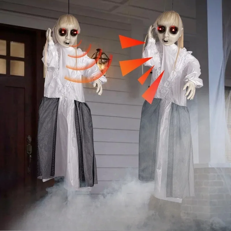 Halloween Animated Ghost Clown Nurse Prop