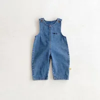 Salopette en jean pour bébé, automne et hiver, avec oreilles de lapin, pantalons longs mignons et pantalons une pièce 2