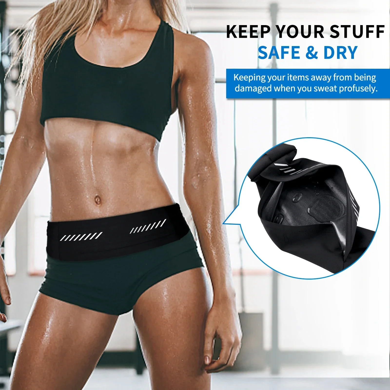 Outdoor Sports Running Waist Pouch For iPhone 15 14 13 12 11 Pro Max AirPods Pro 3 Ultra-thin GYM Waist Pack Bag running waist pouch