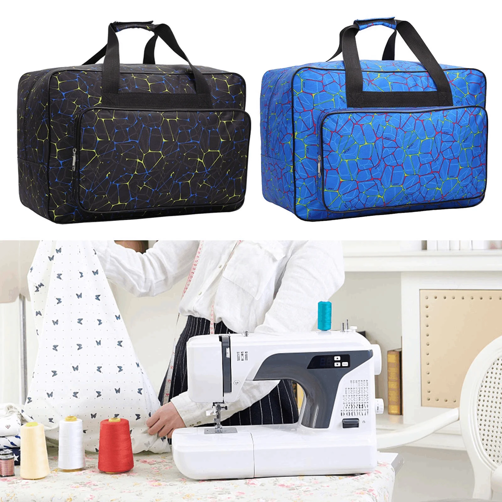 Travel Sewing Machine Carry Bag Carrying Case Storage Pocket Lightweight Handbag Sew Accessories Storage Holder Tote Pockets