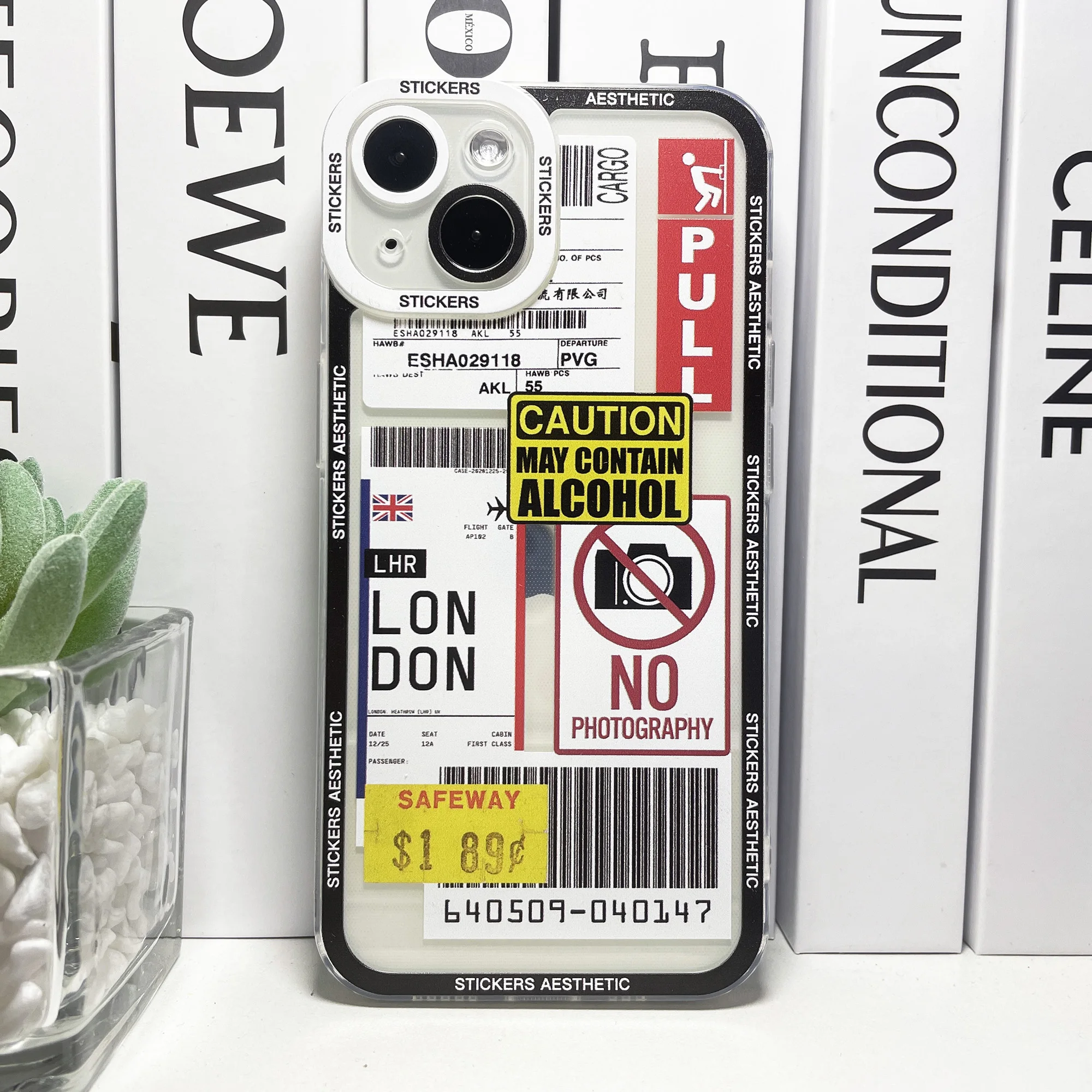 Whimsical Collage Sticker Transparent Phone Case