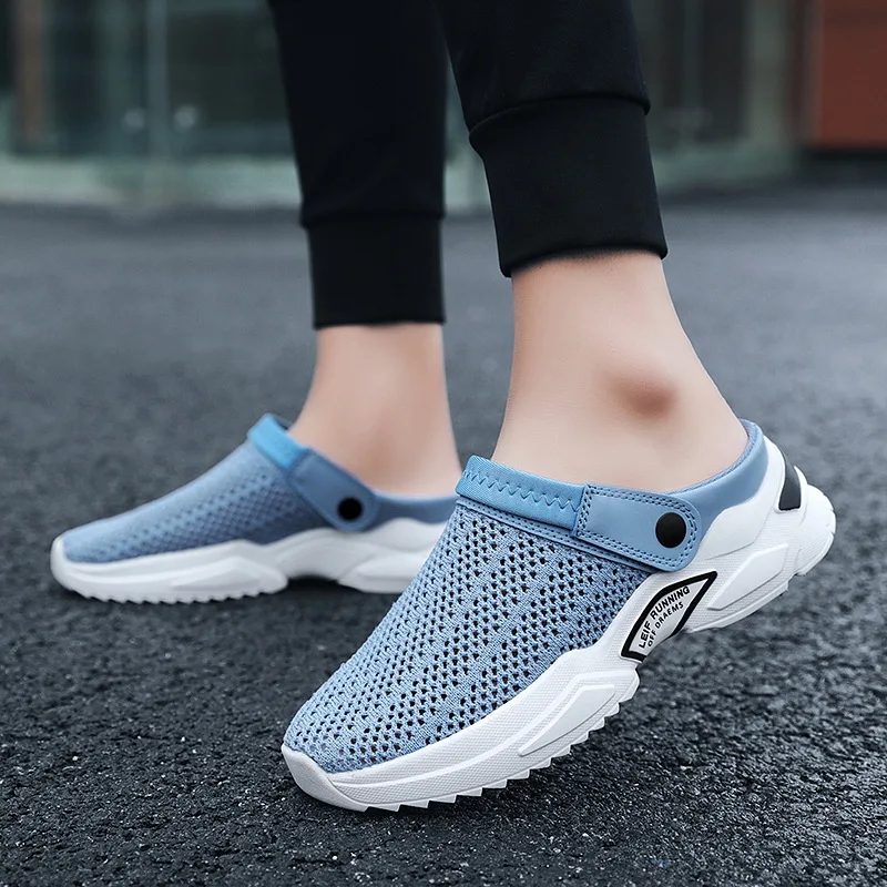 

Men Sandals Summer Casual Shoes Mesh Breathable Male Beach Flip Flops Shoes Closed Toe Mules Slippers Men's Shoes MSH003