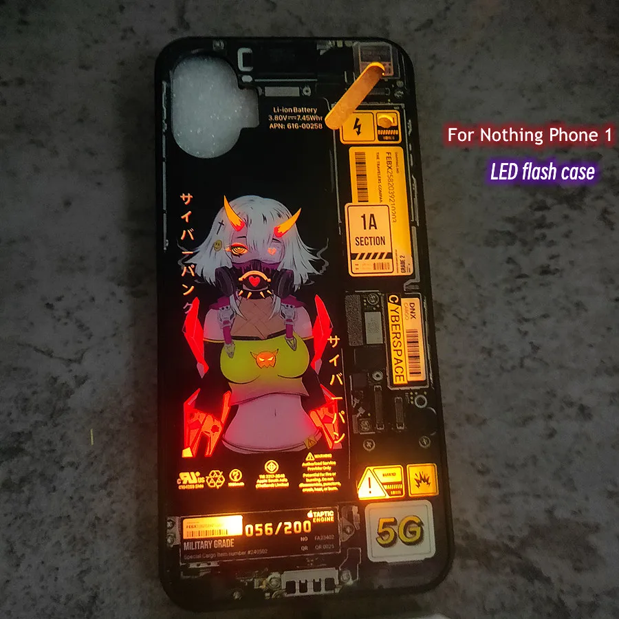 Nothing Phone 1 LED flash case - cyber luminous glass cover with 7-color lighting
