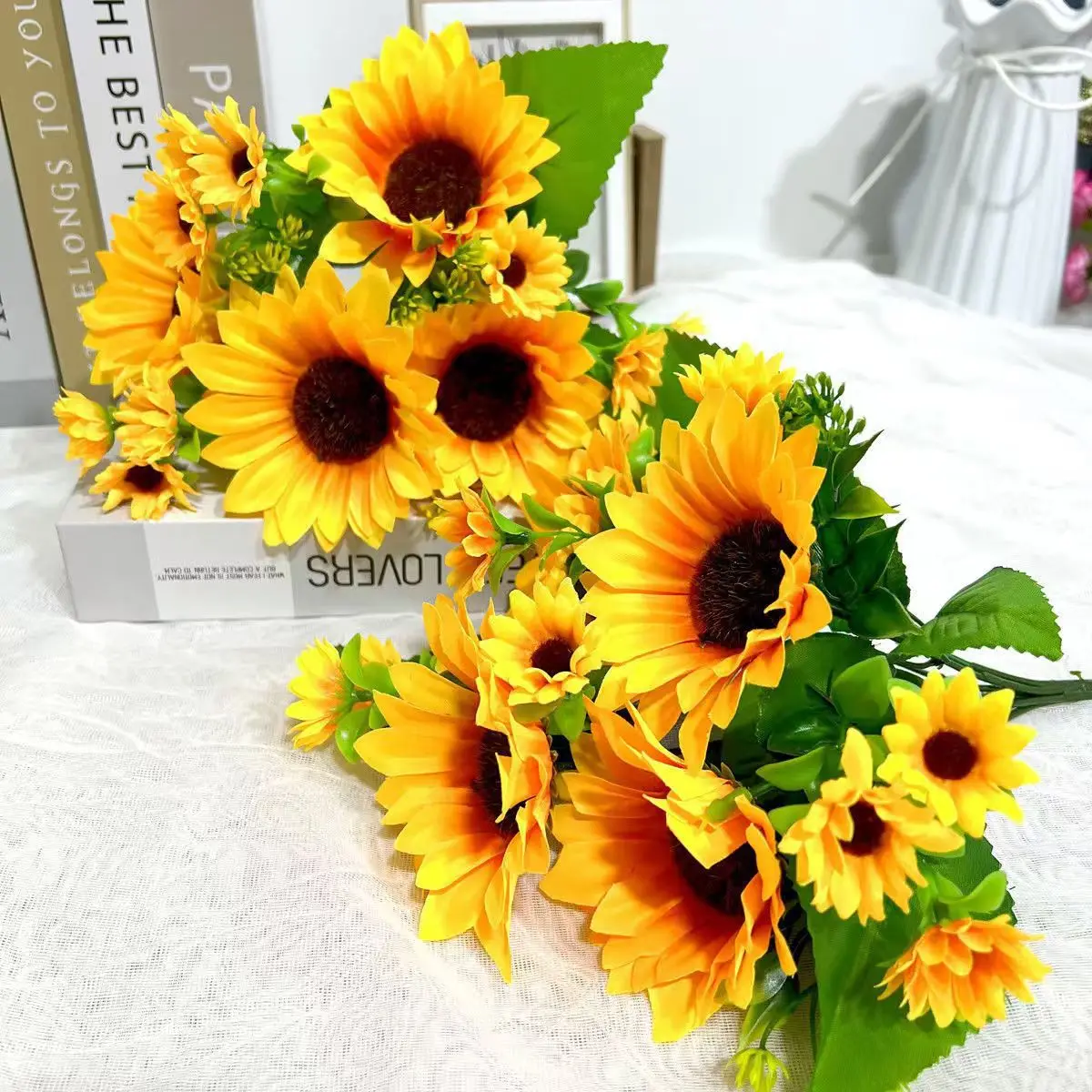 Artificial Flowers Sunflowers Fake Flowers Sunflower silk Flowers 7 ...