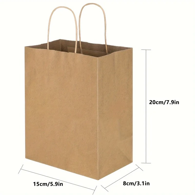 Brown Kraft Paper Bags with Handles - Party, Wedding, and Gift Packaging Bundle
