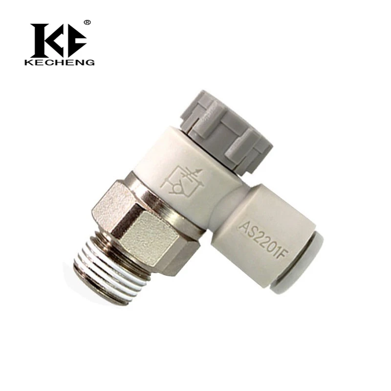 

Flow Control Valve Self-lock Speed Controller AS1201F-M5-04A Pnuemaitc PU air Hose Fittings AS2201F-01-2-06SA/08SA Connector