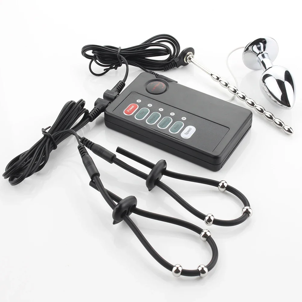 Penis Stimulator Ring Adult Anal Sex Toys Electric Shock Medical Themed Ring Urethral Plug