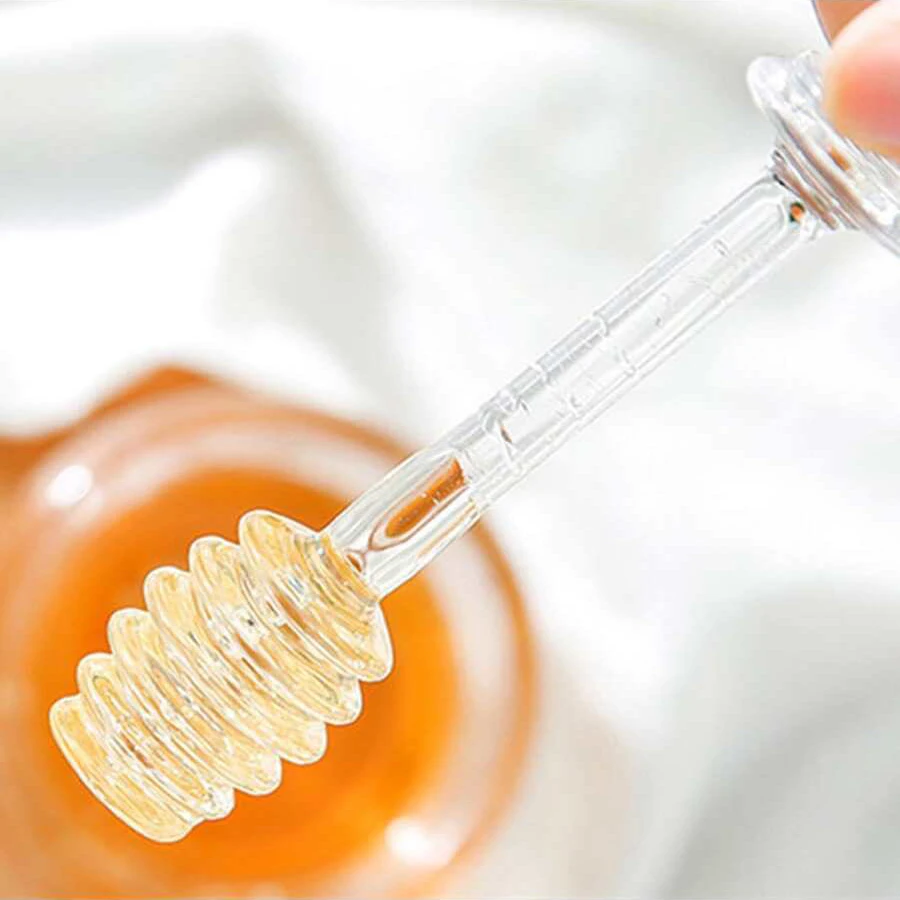 Creative Honeycomb Honey jar with stir stick Clear Storage jar Household sealed bottle with lid Food storage Kitchen tools
