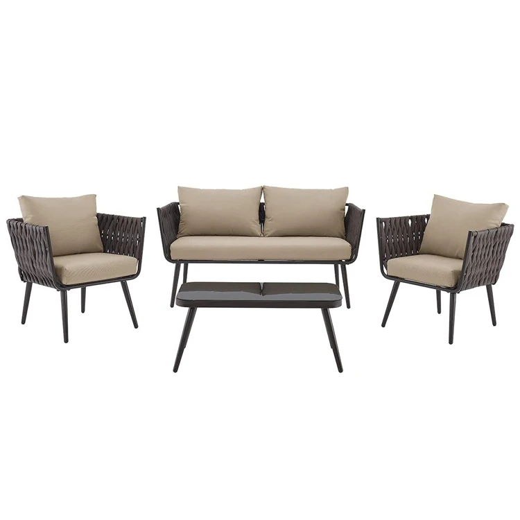 

YASN Outdoor Luxury Rattan Garden Furniture Sofa Garden Set With Cushions