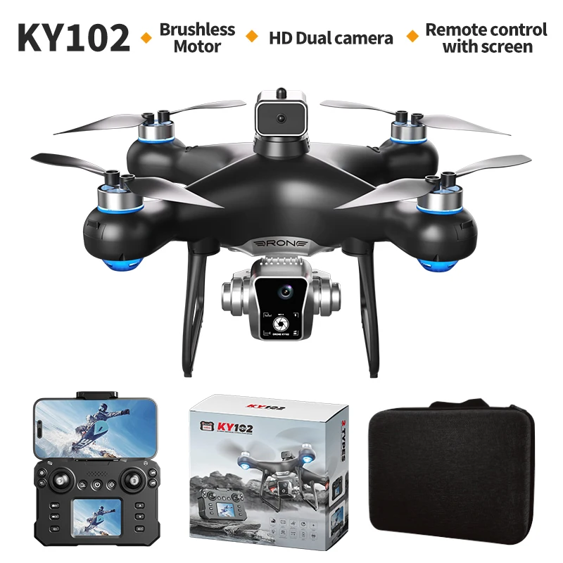 KY102 MAX Drone 8K Professional HD Dual Camera Screen Controlled Brushless Obstacle Avoidance RC Quadcopter Drone Toy 10000M