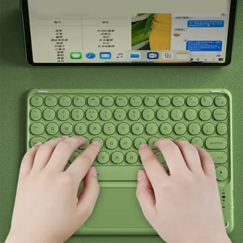 Teclado sem Fio Universal para a Tabuleta Suporte da Almofada do Toque do Teclado de Bluetooth de Rouond Windows Ios - Imagem 3