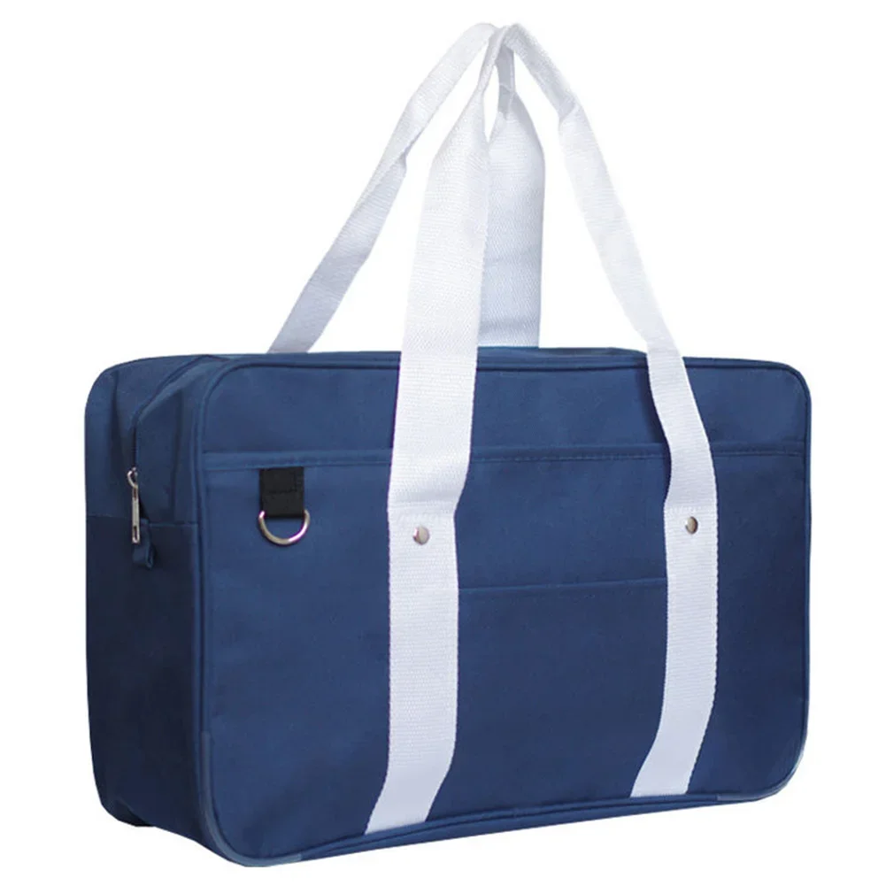 Large Capacity School Bag Solid Color Japanese Bag Teen Girls JK Uniform Handbag Zipper Closure Square Everyday Shoulder