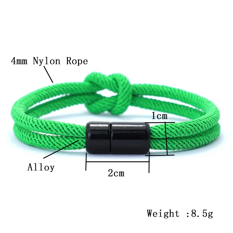Magnetic Clasp Rope Bracelet for Men and Women