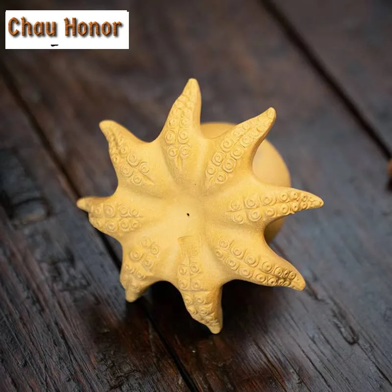 Chinese Yixing Purple Clay Tea Pet Lucky Fortune Octopus Statue Animal Sculpture Ornaments Handmade Tea Set Decoration Gifts