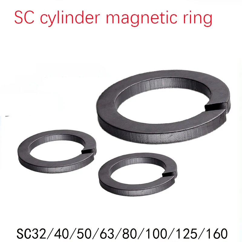 กระบอกลมมาตรฐาน SC แบบวงแหวนแม่เหล็ก 40 ขนาดเล็ก แรงดันลมสูง รุ่น SC32/40/50/63/80/100/125/160 พร้อมอุปกรณ์แม่เหล็ก 1