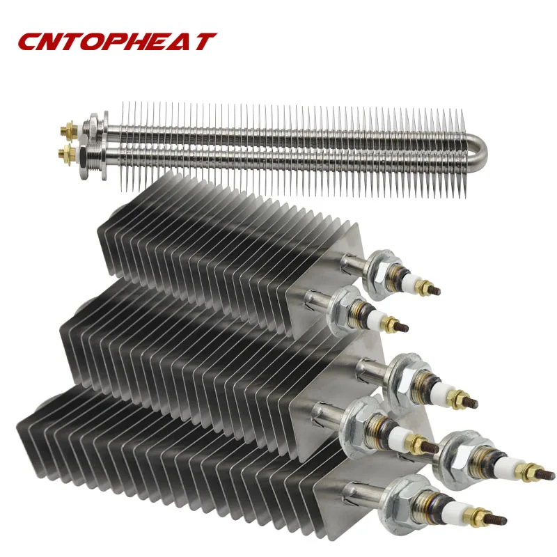Description Picture 2 of itemCustomizable 230V Electric Square Type Finned Heating Element 25x50mm Install Plate Stainless Steel Oven Baking Fin Heater