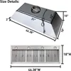48 inch Built-in/Insert Range Hood 1150 CFM, Stainless Steel Under Cabinet Range Hood Kitchen Vent Hood with Liner 5