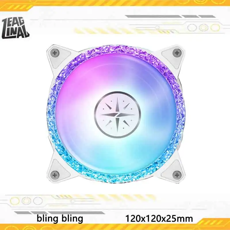 Охлаждающий вентилятор Zeaginal Bling bling12 см для компьютера с белыми рисунками, 1800 об/мин