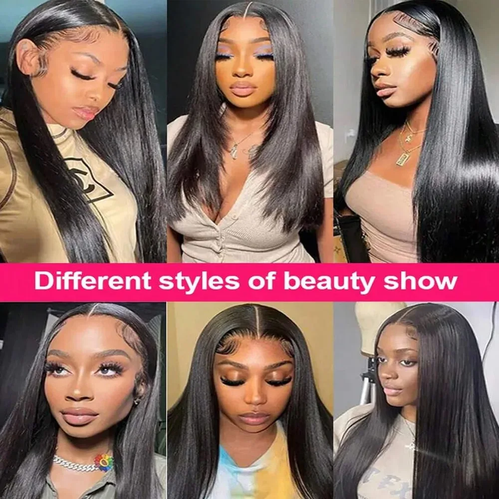 34 Inch Bone Straight 13x4 Lace Front Wig Human Hair Lace Front Human Hair Wigs Brazilian Frontal Wigs For Women 5