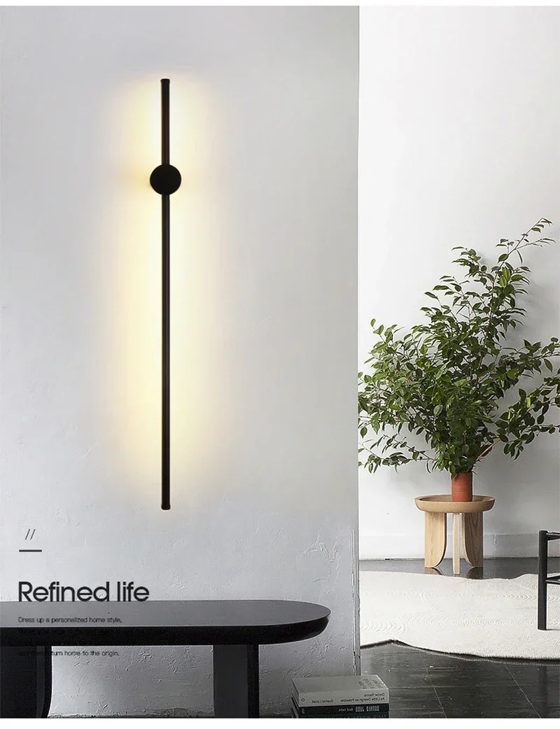 Description Picture 3 of itemModern LED wall lamp 6W 9W 12W 20W long strip wall lights sconces indoor lighting home decor living room bedroom corridor stair