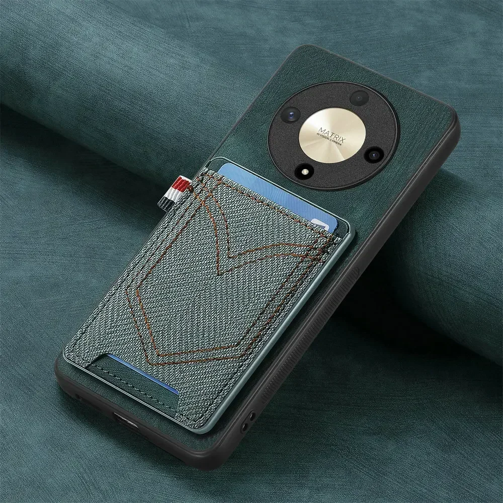 Magnetic Leather Card Case with 360° Lens Armor Protection
