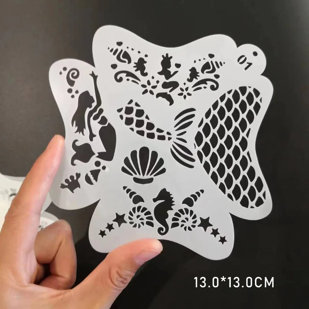 10Pcs Body Painting Face Art Stencils Paint Template Temporary Reusable Tattoos For Halloween Birthday Party DIY Paint Template