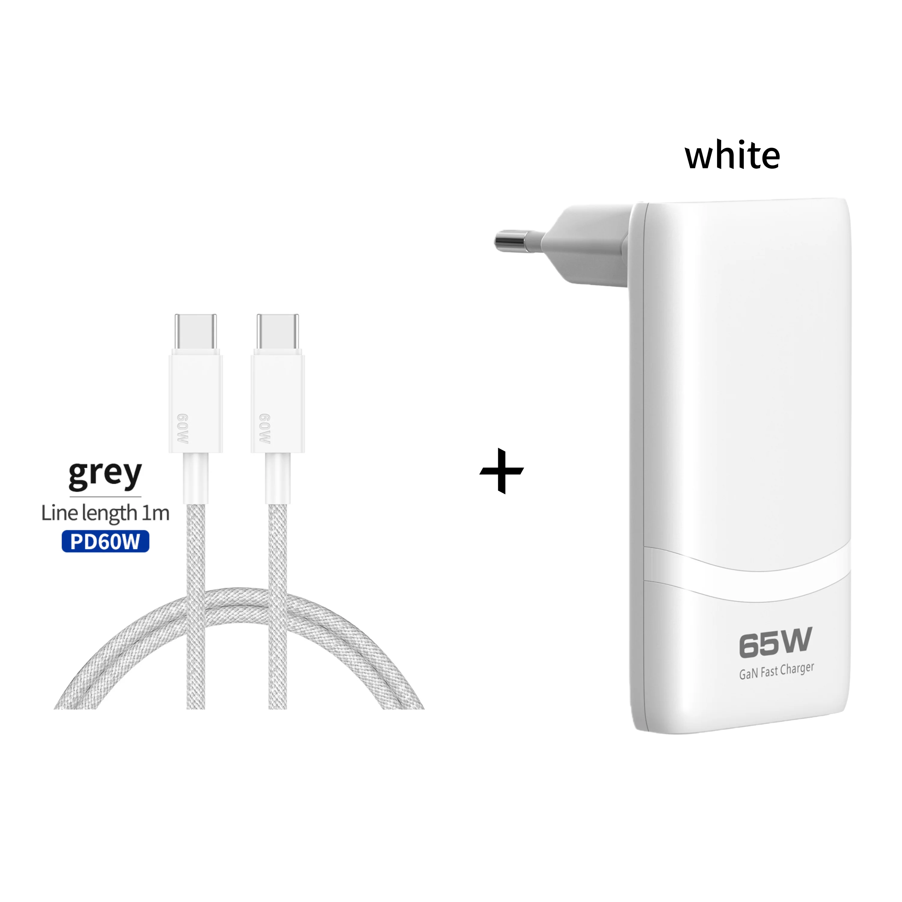 Ultra-Thin 65W GaN Dual-Port USB C Fast Charger with Foldable Plug