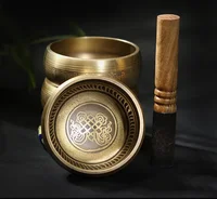 8cm/10.5cm Tibetan Singing Bowl Set,Totem with Sound,Nepal Handmade Song Bowl,Gift,Useful for Meditation,Yoga,Stress Relief 1