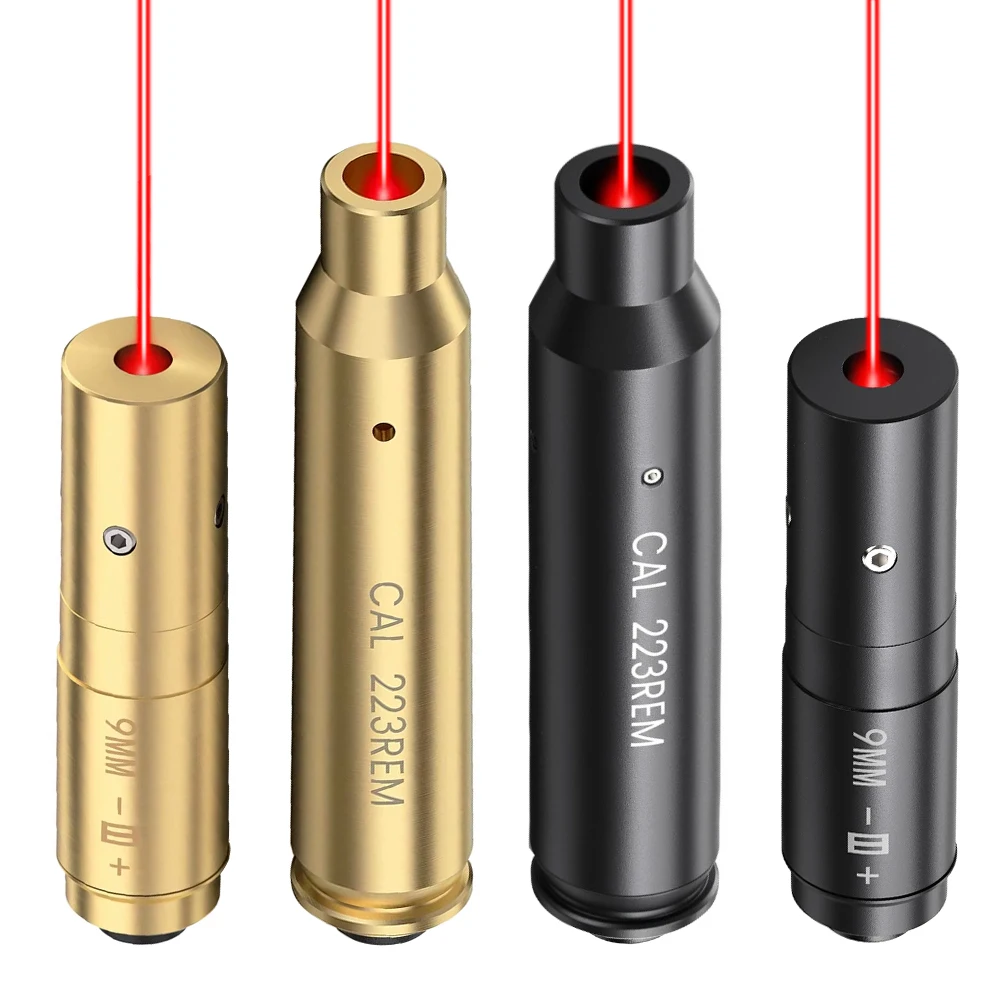 9mm .223Rem Laser Bore Sight Upgrade Switch Design Bore Sight Red Laser Sighter Zeroing Bullet Pointer