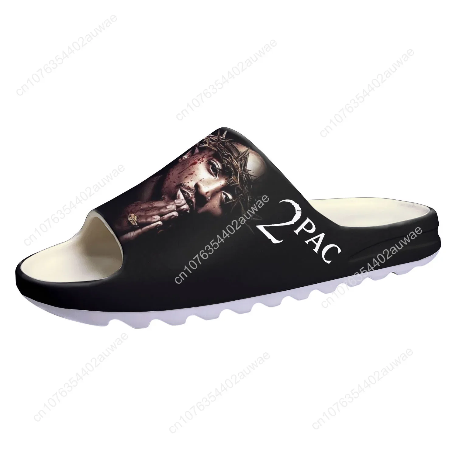 2Pac Tupac Rap Soft Sole Sllipers Home Clogs Step on Water Shoes Mens Womens Teenager Customize Bathroom Beach on Shit Sandals