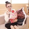 Pink Cup Cake Plush Pillow Ice Cream Cherry Fruits Cookie Biscuit Cholocate Red Heart Cake Stuffed Food Pillow Lady Decor 2