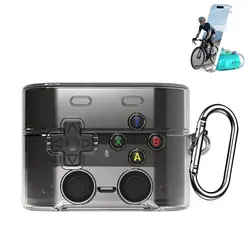 Retro Game Console Design Earphone Case with Holder & Stress Relief Button - Transparent by XDcase (Black)