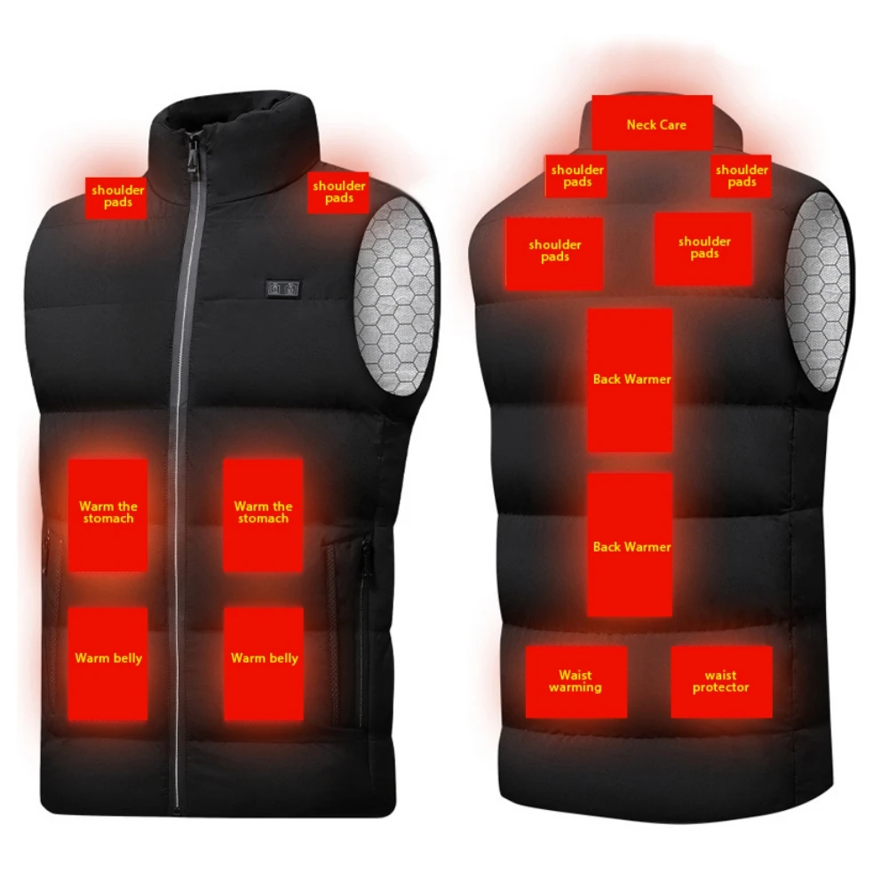Men Usb Infrared 15 Heating Areas Vest Jacket Men Oversized 4xl Winter Electric Heated Vest
