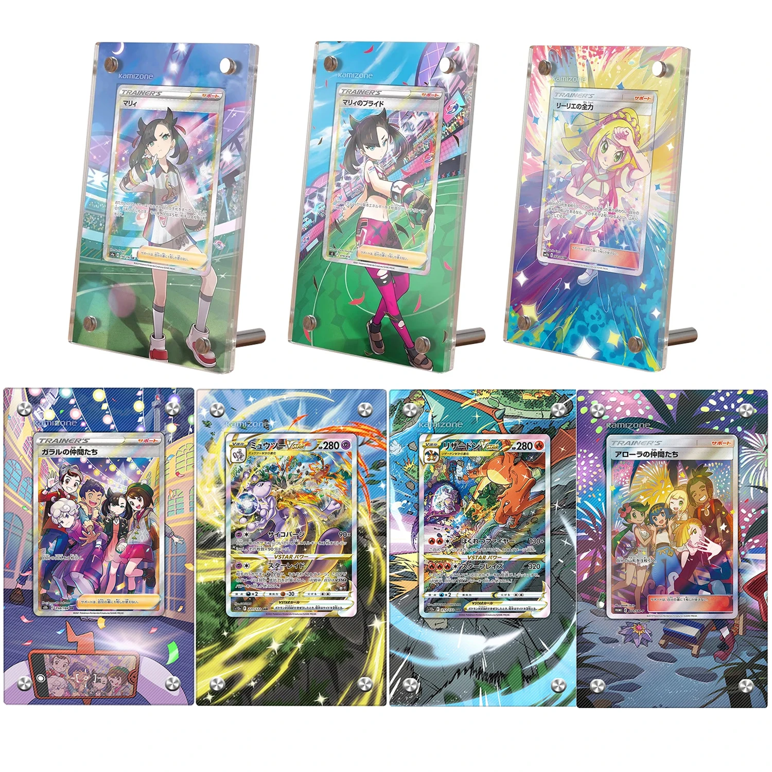 Nuovo Pokemon Charizard Iono Acrilico Card Brick Ptcg Mewtwo Vstar Collection Card Display Stand Regalo Anime Non Includere Carte